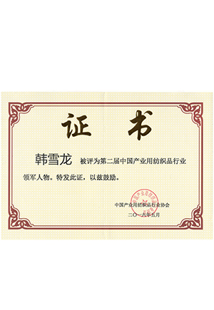 Industry leader certificate